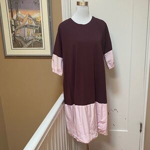 COS Burgundy and Pink Midi Dress